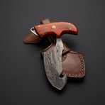 Damascus Gut Hook Push Knife // GH-21