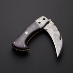 Damascus Gut Hook Folding/Pocket Knife // GH-22