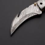 Damascus Gut Hook Folding/Pocket Knife // GH-22