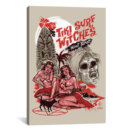 Tiki Surf Witches Want Blood (18"W x 26"H x 0.75"D)