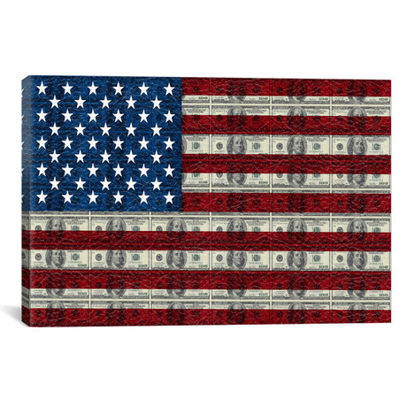 USA Flag (All About The Benjamins) (26"W x 18"H x 0.75"D)