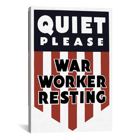 Vintage WWII Poster Featuring A Red, White, And Blue Shield // Stocktrek Images (18"W x 26"H x 0.75"D)