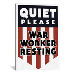 Vintage WWII Poster Featuring A Red, White, And Blue Shield // Stocktrek Images (18"W x 26"H x 0.75"D)