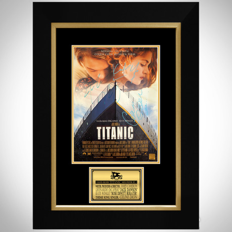Titanic // Leonardo Dicaprio + Kate Winslet + James Cameron + Celine Dion Signed Photo // Custom Frame