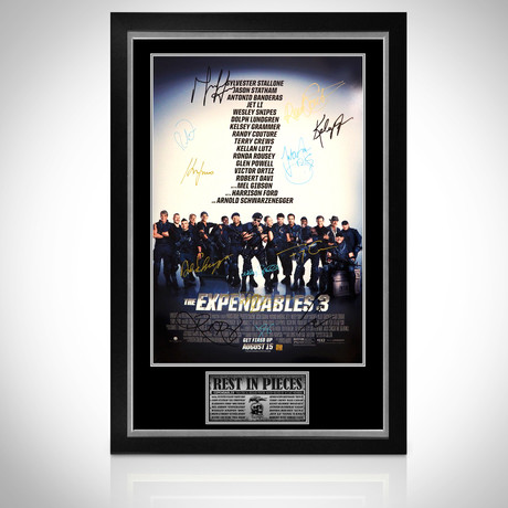 The Expendables 3 // Cast Signed Poster // Custom Frame