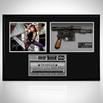 Han Solo + Replica DL-44 // Harrison Ford Signed Photo // Custom Shadow Box Frame
