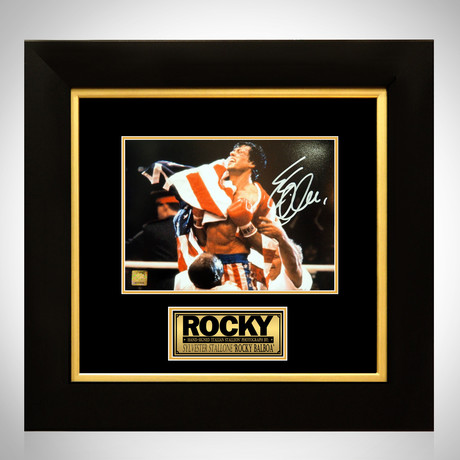 Rocky // Sylvester Stallone Signed Photo // Custom Frame
