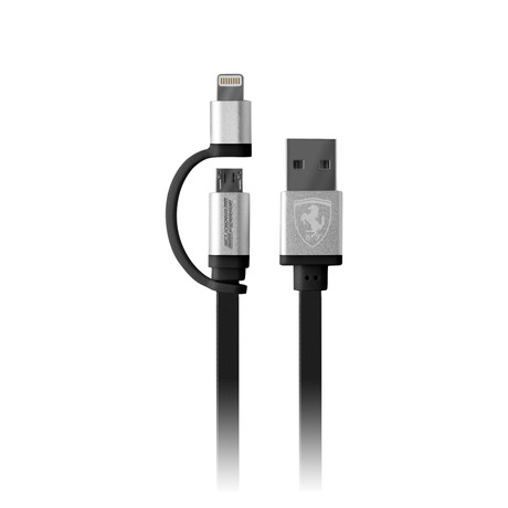 Lightning + Micro USB Charging Cable (Black)