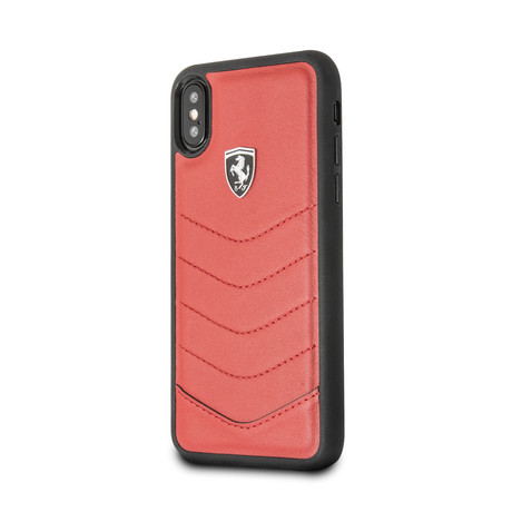 Leather Quilted Hard Case // Red (iPhone X/XS)
