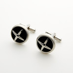 Enameled X Cuff Links