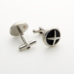 Enameled X Cuff Links