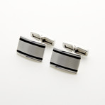 Black Rubber Rectangle Cuff Links