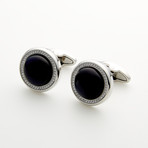 Onyx Circle Cuff Links