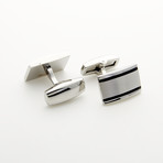 Black Rubber Rectangle Cuff Links