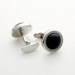 Onyx Circle Cuff Links