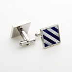 Mother Of Pearl + Blue Shell Inlay Cuff Links