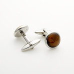 Polished Tigers Eye Cuff Links