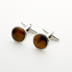 Polished Tigers Eye Cuff Links