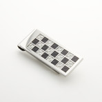 Black + Grey Carbon Fiber Inlay Money Clip