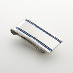 Blue Carbon Fiber Inlay Money Clip