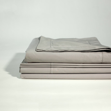 Organic Bundle Sheet Set + Duvet Cover // Pebble Grey (Queen)