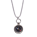 Miniature Silver Compass Necklace