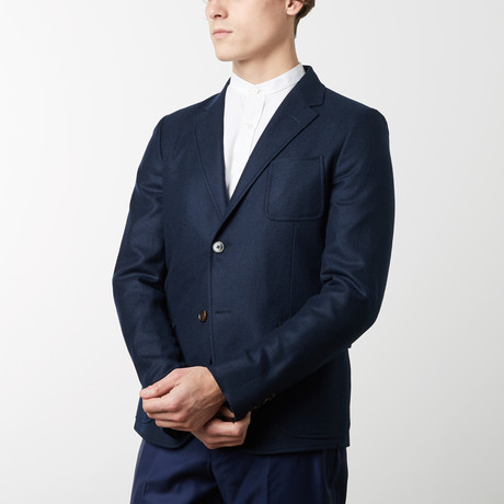 Solid Soft Wool Jacket // Navy (Euro: 48)