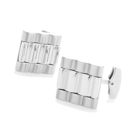 Croton Stainless Steel Cuff Links // Silvertone