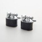 Working Lighter Cufflinks // Leather Wrapped