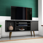 Marcy Mid-Century Modern 53.14" TV Stand (Black)