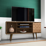 Marcy Mid-Century Modern 53.14" TV Stand (Black)