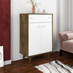 Marcy 1-Drawer Storage Cabinet (White)