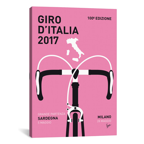 Giro d'Italia 2017 Minimal Poster // Chungkong (26"W x 18"H x 0.75"D)