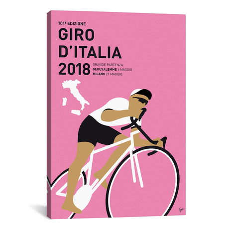 Giro Ditalia 2018 Minimal Poster // Chungkong (18"W x 26"H x 0.75"D)
