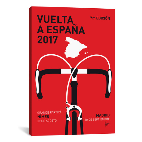 Vuelta a Espana Minimal Poster 2017 (26"W x 18"H x 0.75"D)
