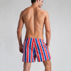 1104 Swimming Shorts // Red + Blue (XL)