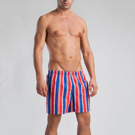 1104 Swimming Shorts // Red + Blue (S)