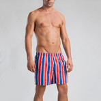 1104 Swimming Shorts // Red + Blue (XL)