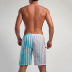 1206 Board Shorts // Turquoise + Pink (M)