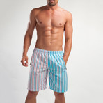 1206 Board Shorts // Turquoise + Pink (M)