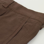 Cotton Single Pleat Casual Pants // Brown (Euro: 44)