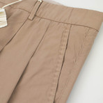 Cotton Pleated Casual Pants // Brown (Euro: 50)