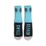 Seeker Palm Socks // Aqua (Aqua)