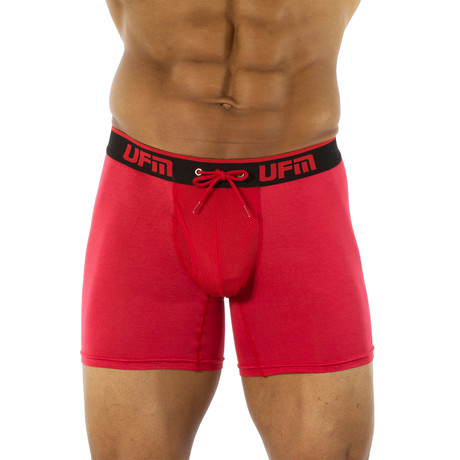 Bamboo 6" Boxer Briefs // Red (XS)