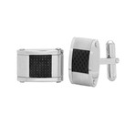 Stainless Steel + Carbon Fiber Cufflinks // Metallic