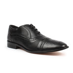 Textured Cap Toe Oxford Dress Shoes // Black (US: 6)