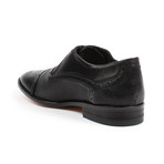 Textured Cap Toe Oxford Dress Shoes // Black (US: 6)
