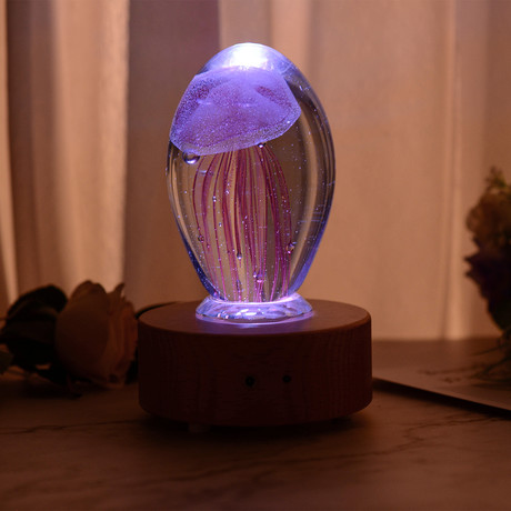Crystal Sphere // Jellyfish (Wood Base)