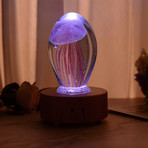 Crystal Sphere // Jellyfish (Wood Base)