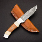 Victorio Apache Warrior Damascus Steel Dual Bolster Hunting Knife